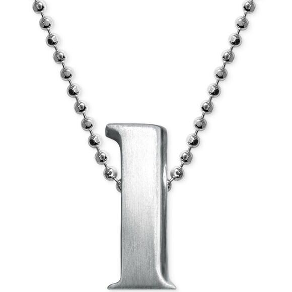 Alex Woo Sterling Silver ‘L’ Initial Pendant Necklace NY Designer Luxury Fashion - Picture 1 of 12